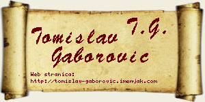 Tomislav Gaborović vizit kartica